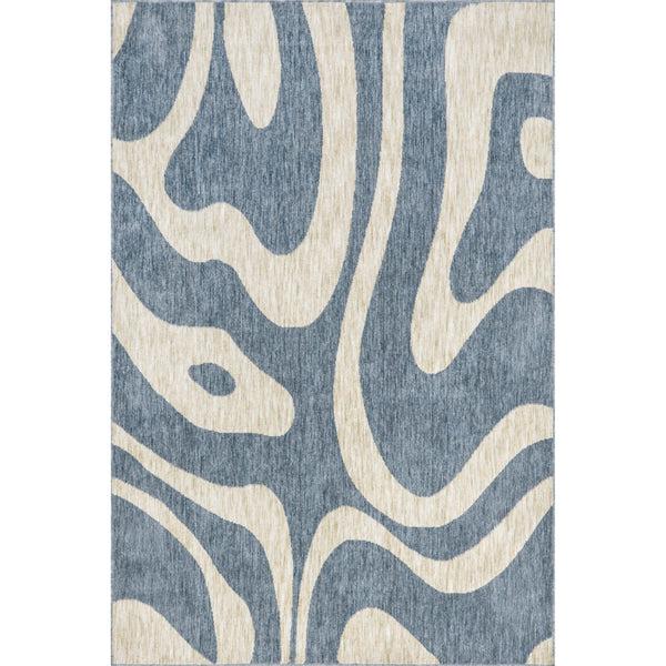 nuloom Izzy Retro Swirls Kids Area Rug Blue