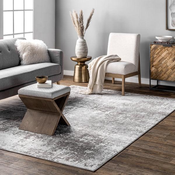 Nuloom Jade Faded Abstract Area Rug Light Gray