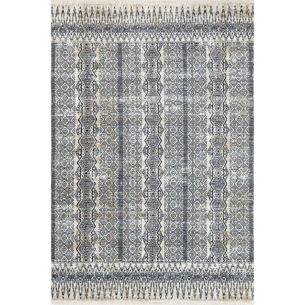 nuloom Janene Tribal Banded Fringe Area Rug Blue