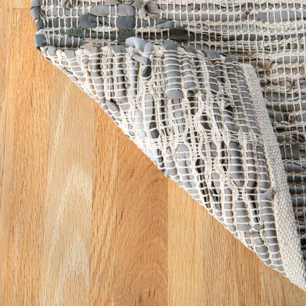 Nuloom Jasonna Leather Tribal Flatweave Grey