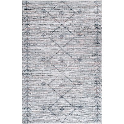 nuloom Jasonna Leather Tribal Flatweave Grey