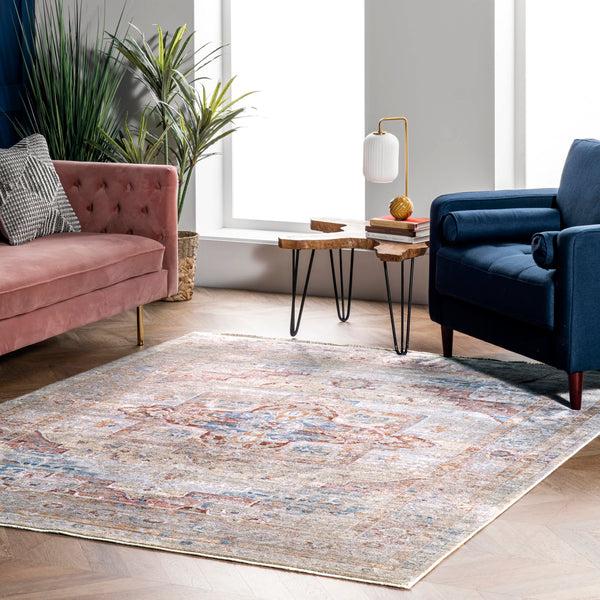 Nuloom Jayden Cardinal Medallion Beige