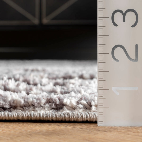 Nuloom Jean Textured Ovals Tassel Area Rug Grey