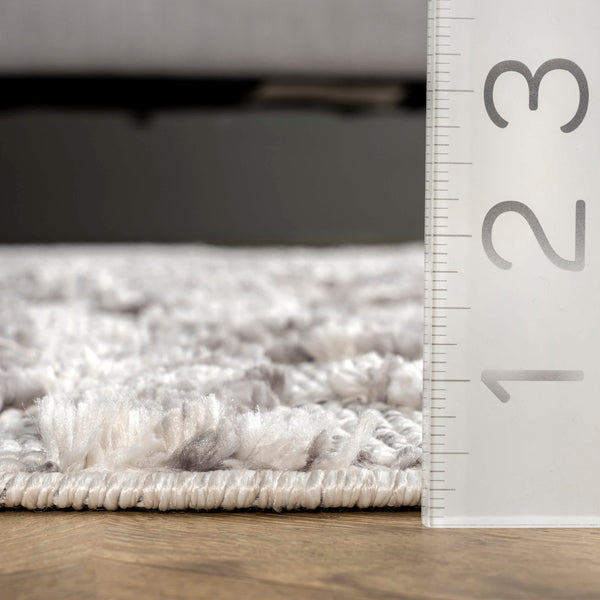 Nuloom Joan Textured Abstract Tassel Area Rug Grey
