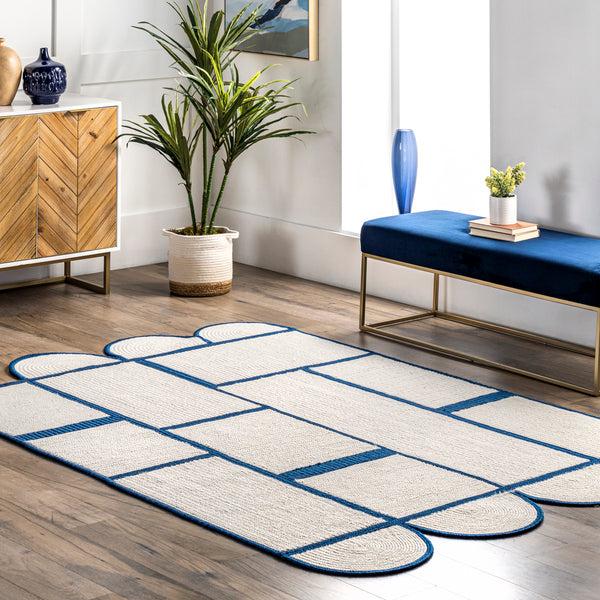 Nuloom Jolynn Modern Braided Shapes Area Rug Blue