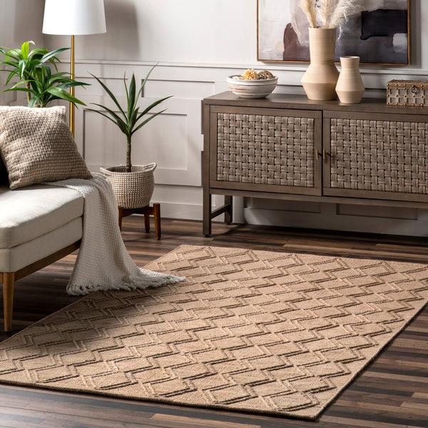 Nuloom Jovianne Textured Lattice Area Rug Natural