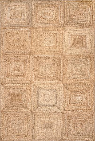 nuloom Juniper Tiled Jute Area Rug Natural