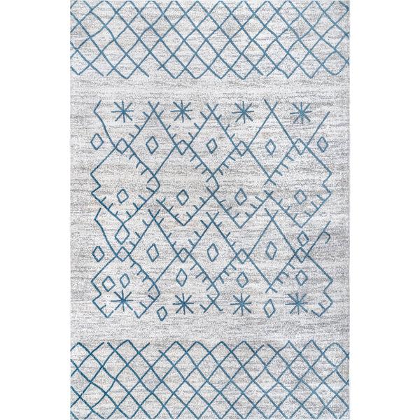 nuloom Juniper Washable Crosshatch Area Rug Blue