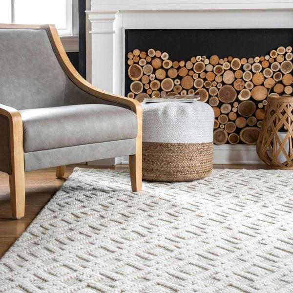 Nuloom Kadence Diamond Trellis Texture Ivory