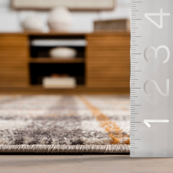 Nuloom Kalila Retro Plaid Area Rug Orange & Ivory