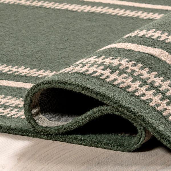 Nuloom Kari Striped Wool Area Rug Dark Green