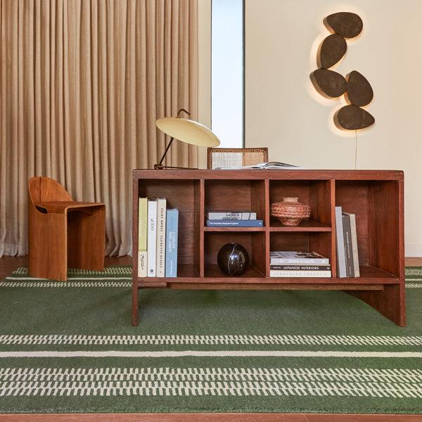 Nuloom Kari Striped Wool Area Rug Dark Green