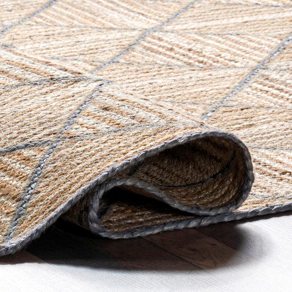 Nuloom Katya Geometric Tiled Jute Area Rug Blue