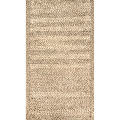 Nuloom Keilani Striped Braided Jute Natural