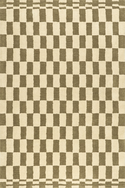 nuloom Kia Checkerboard Wool Area Rug Olive