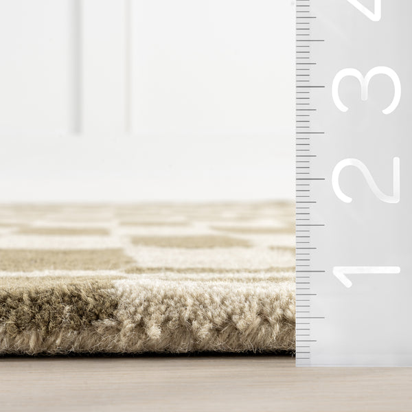 Nuloom Kia Checkerboard Wool Area Rug Olive