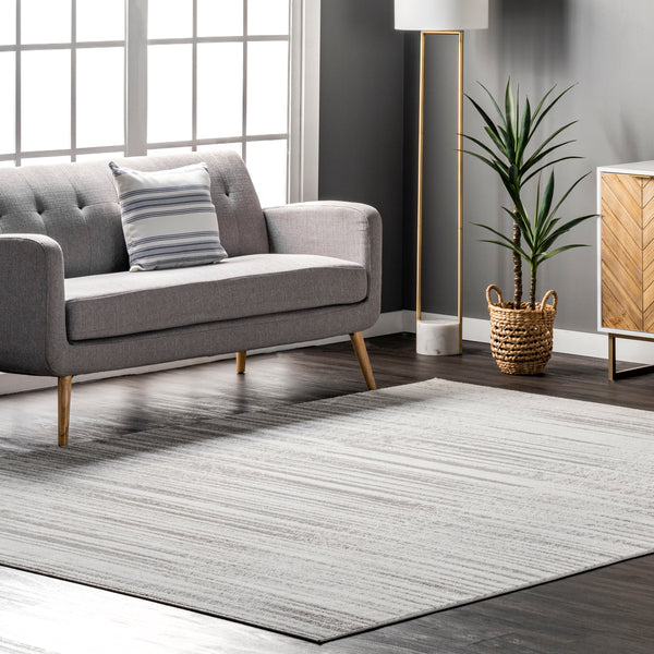Nuloom Kiley Faded Serene Stripes Area Rug Gray