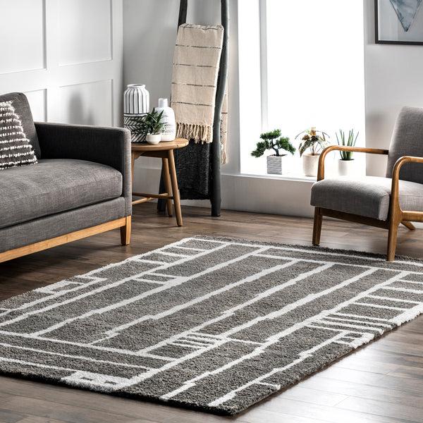 Nuloom Kimi Geometric Modern Area Rug Gray