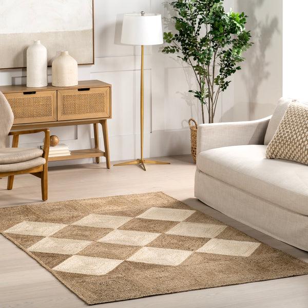 Nuloom Kiraz Diamond Trellis Jute Area Rug Natural