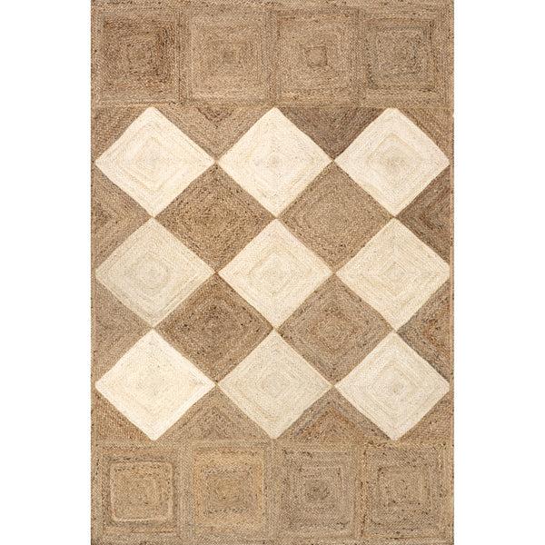 nuloom Kiraz Diamond Trellis Jute Area Rug Natural