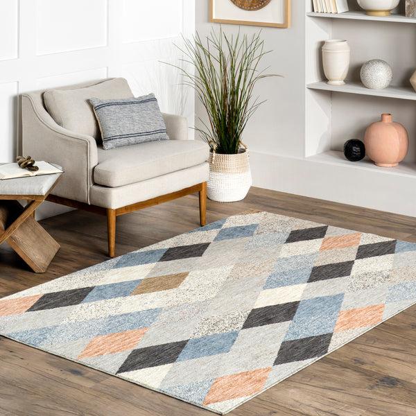 Nuloom Kirstine Diamond Lattice Area Rug Gray