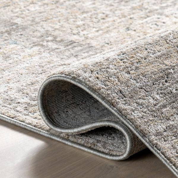 Nuloom Kiva Medallion Fringe Area Rug Light Grey