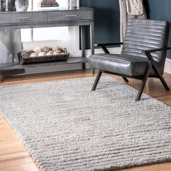 Nuloom Kora Soft Shaggy Stripes Grey