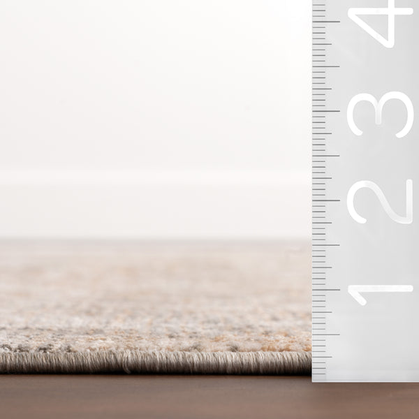 Nuloom Kriti Medallion Fringe Area Rug Taupe