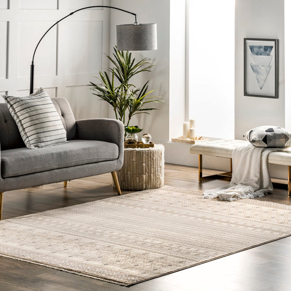 Nuloom Lailah Tribal Trellis Area Rug Beige