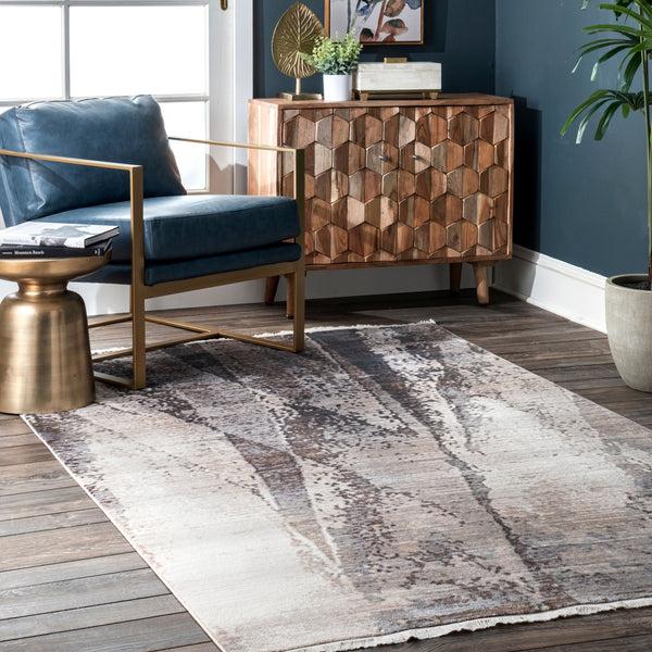 Nuloom Lainey Splashed Abstract Beige