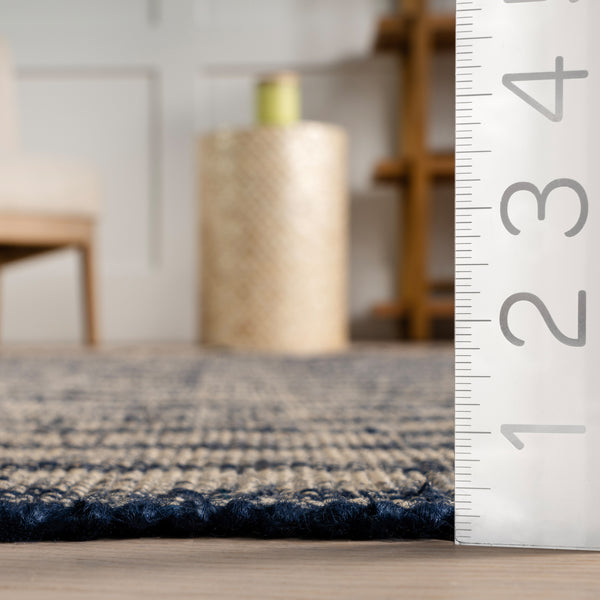 Nuloom Lake Striped Jute Area Rug Blue