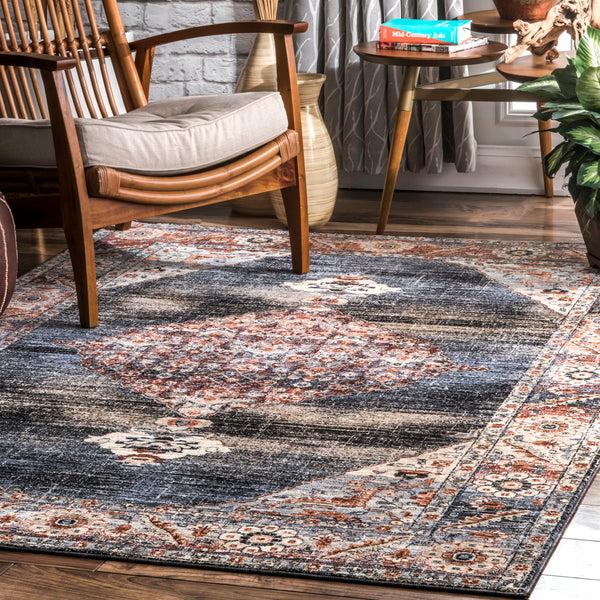 Nuloom Laurel Distressed Navy