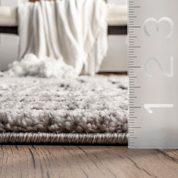 Nuloom Lea Textured Maze Tassel Area Rug Gray