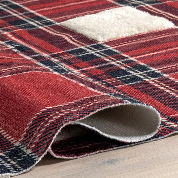 Nuloom Leena High-Low Checkered Plaid Area Rug Red