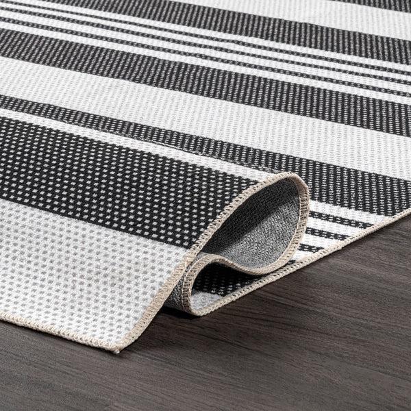 Nuloom Lena Machine Washable Striped Area Rug Gray