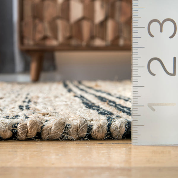 Nuloom Liberty Jute Geometric Stripes Natural