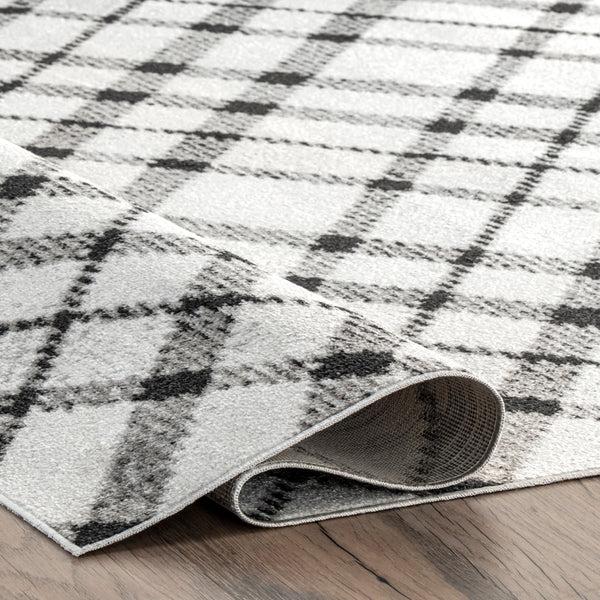 Nuloom Linda Plaid Washable Area Rug Gray