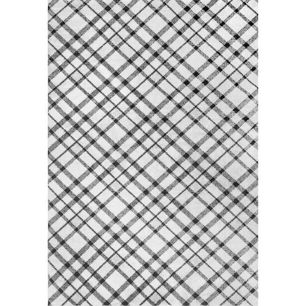 nuloom Linda Plaid Washable Area Rug Gray