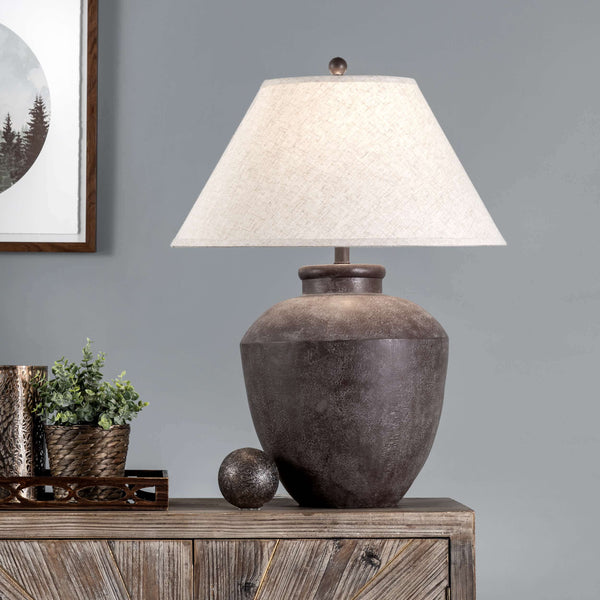 Nuloom Lindos 30" Resin Table Lamp Gray