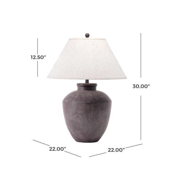 Nuloom Lindos 30" Resin Table Lamp Gray