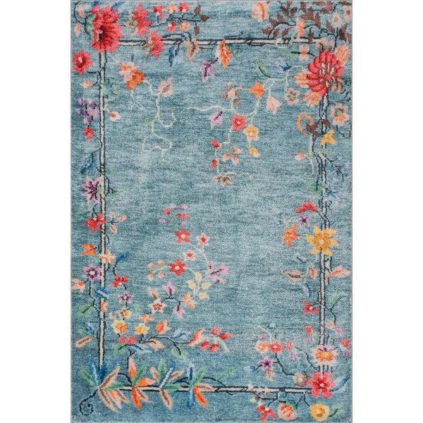 nuloom Nuloom Liorena Traditional Floral Washable Rug Blue