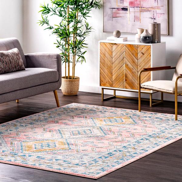 Nuloom Louise Tribal Diamond Area Rug Light Pink