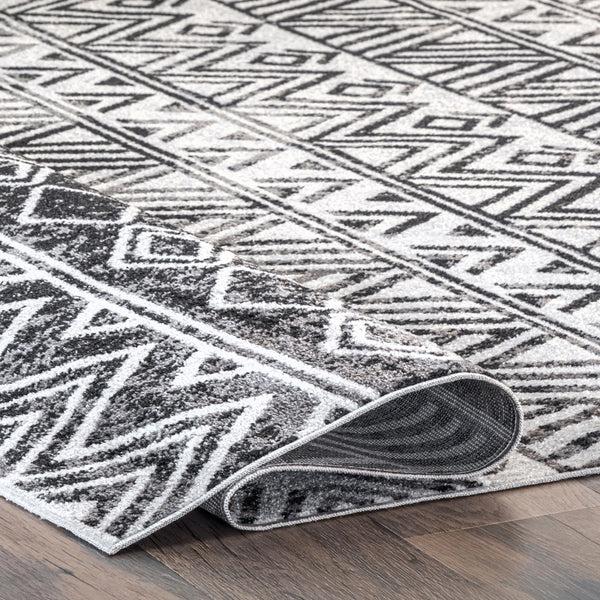 Nuloom Lucci Machine Washable Aztec Area Rug Grey