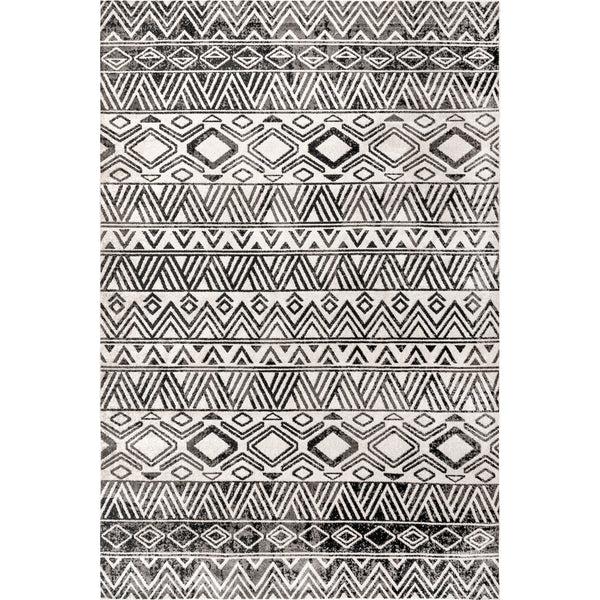 nuloom Lucci Machine Washable Aztec Area Rug Grey