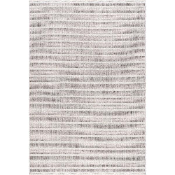 nuloom Lucretia Striped Tassels Area Rug Ivory