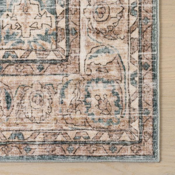 Nuloom Nuloom Luned Bordered Traditional Washable Area Rug Tan
