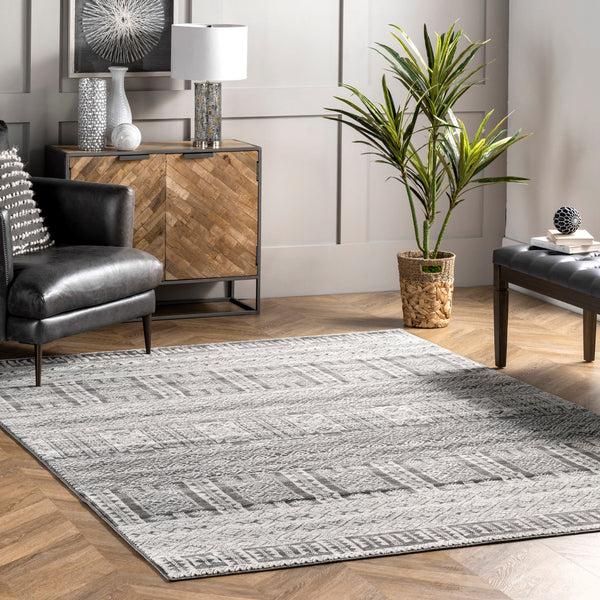 Nuloom Mabe Geometric Aztec Area Rug Ivory