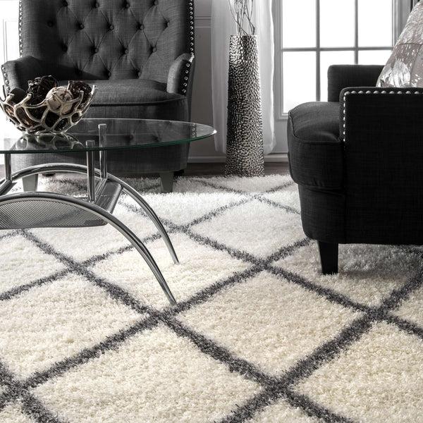 Nuloom Machine Made Diamond Shag Grey