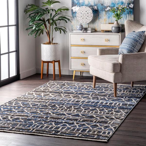 Nuloom Maisie Banded Tribal Blue