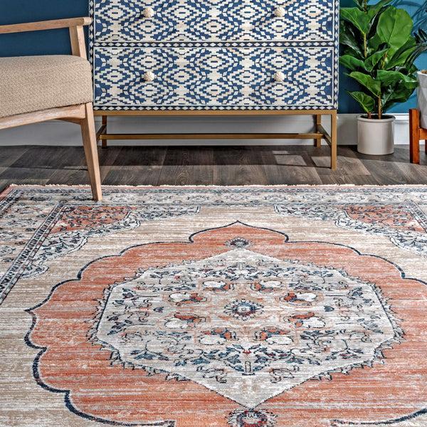 Nuloom Makenna Oriental Medallion Beige